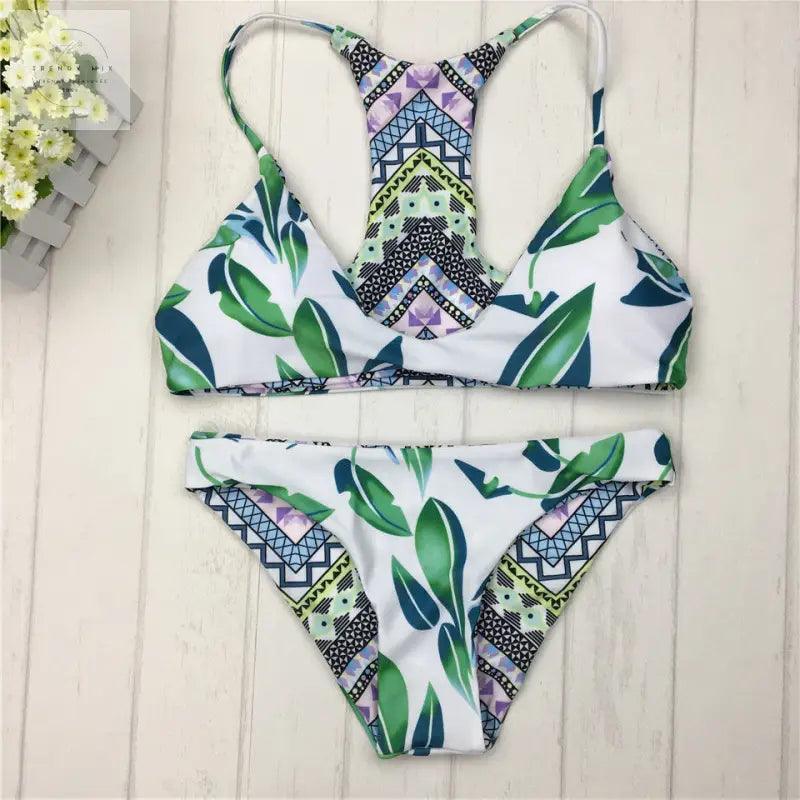 Reversible Green Brazilian Bikini Set for Women - Stylish Halter Swimwear - Trendy Mix