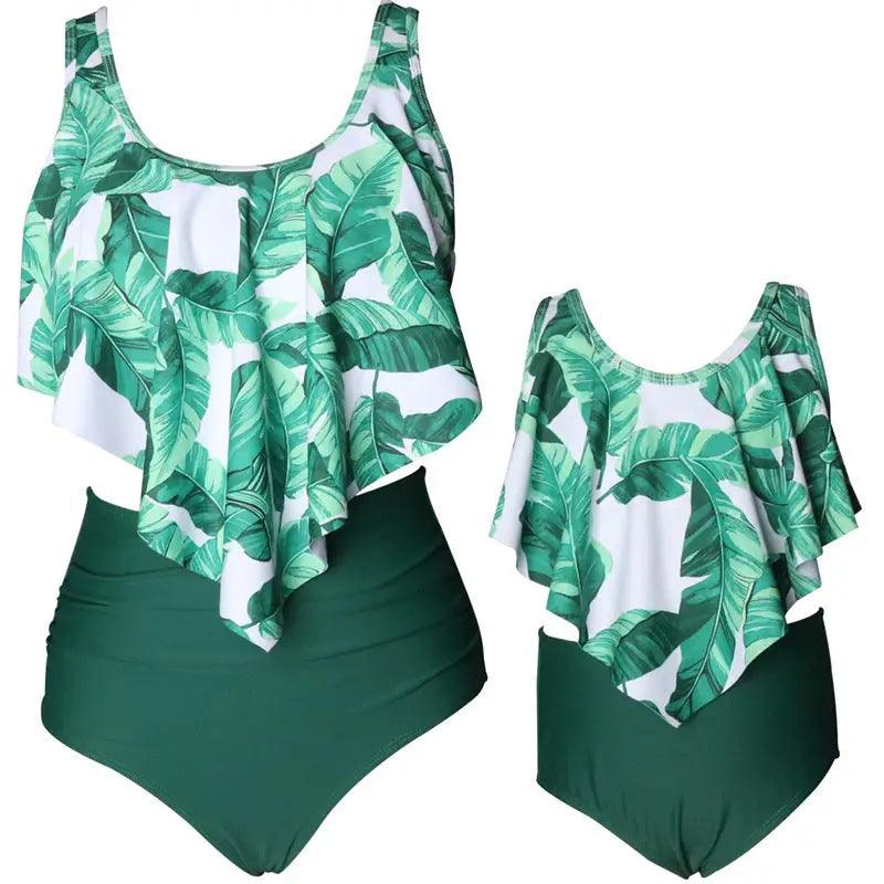 Chic Matching Parent-Child Swimwear Set for Beach Fun - Trendy Mix