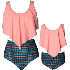 Chic Matching Parent-Child Swimwear Set for Beach Fun - Trendy Mix