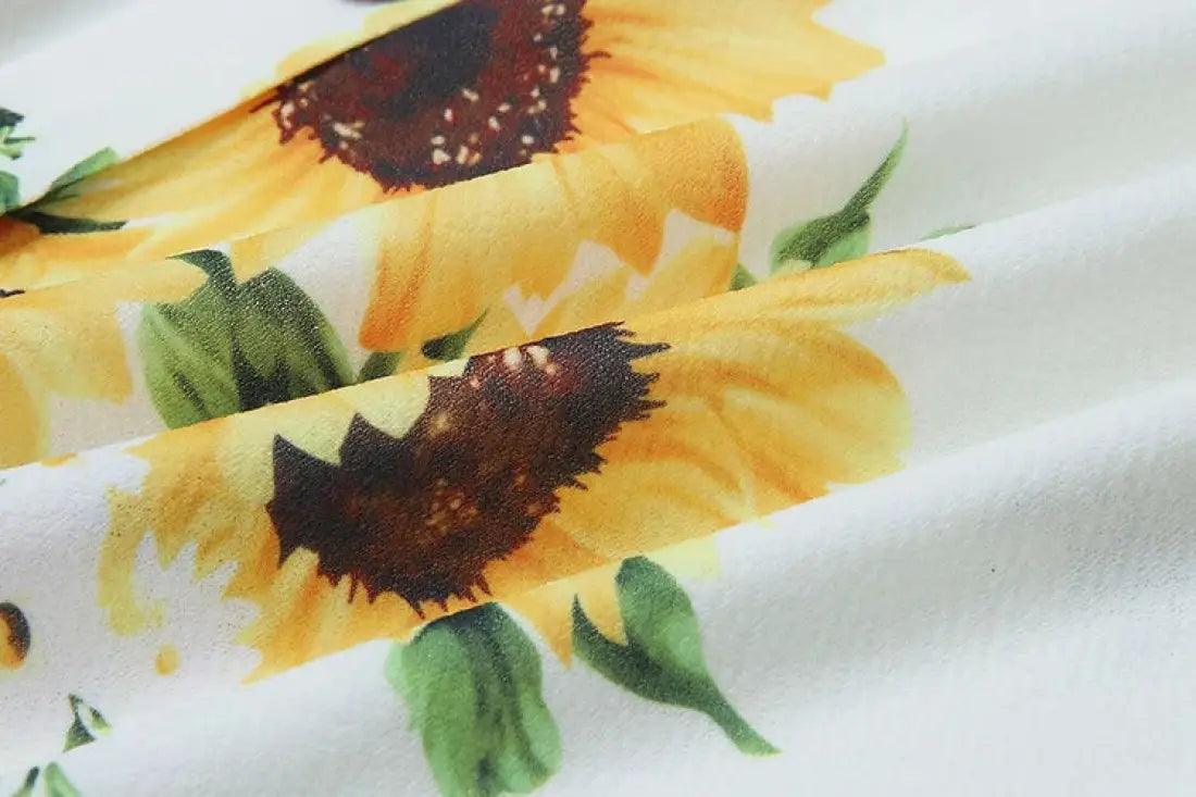 Sun-kissed Sunflower Midi Dress - Trendy Mix