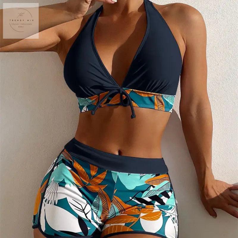 Stylish Printed Bikini Set for Women - Sexy Split Swimwear - Trendy Mix