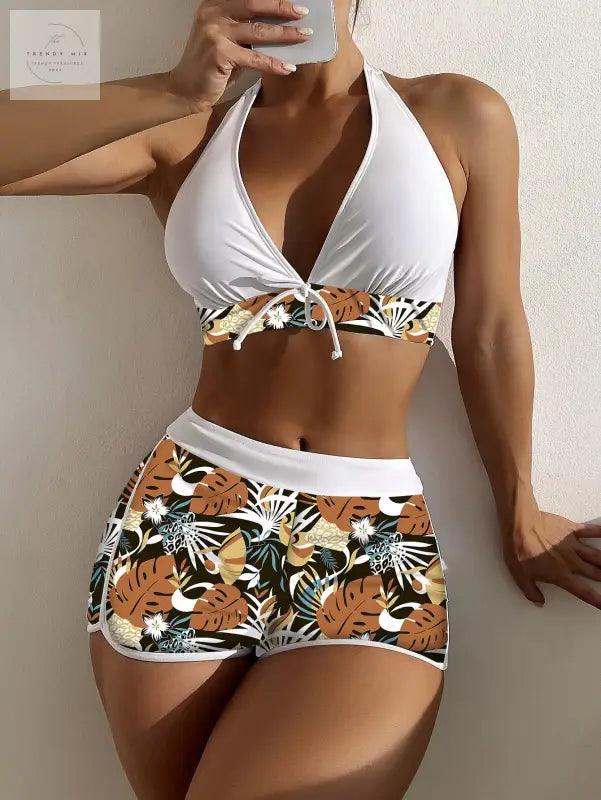 Stylish Printed Bikini Set for Women - Sexy Split Swimwear - Trendy Mix