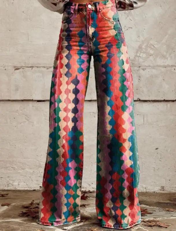 Thin Faux Denim Wide-leg Pants - Trendy Mix