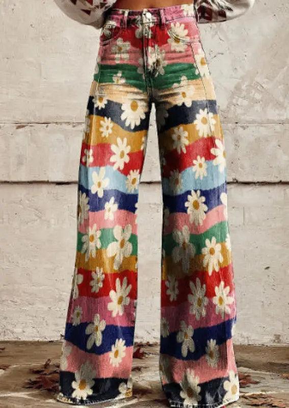 Thin Faux Denim Wide-leg Pants - Trendy Mix