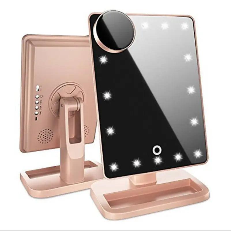 Smart LED Makeup Mirror with Bluetooth Speaker and Touch Controls - Trendy Mix