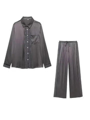 Vintage Beading Shirt And Pants Set - Trendy Mix