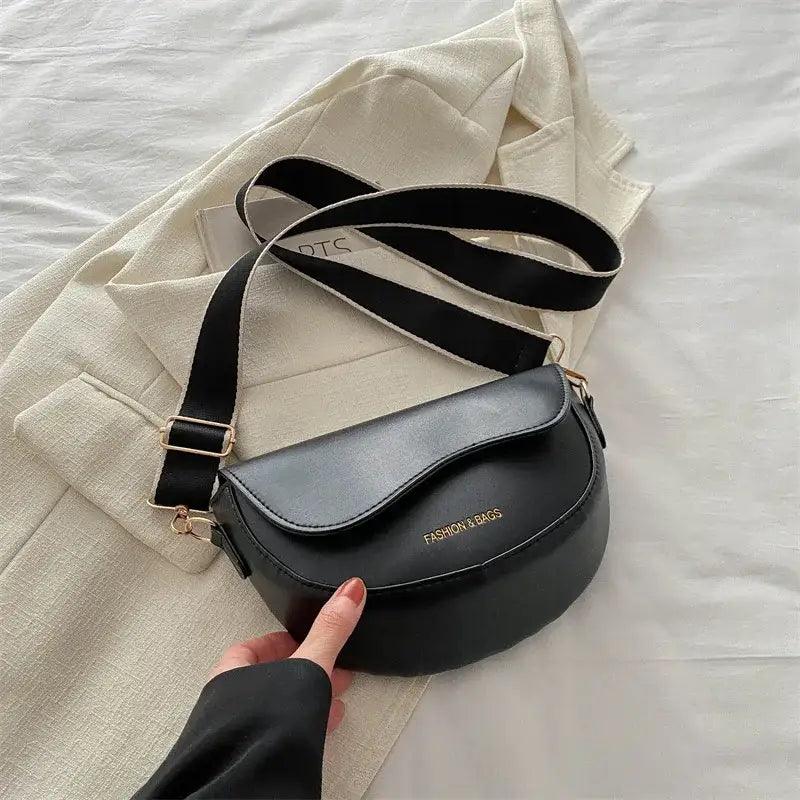 Retro Elegance Saddle Crossbody Bag - Trendy Mix