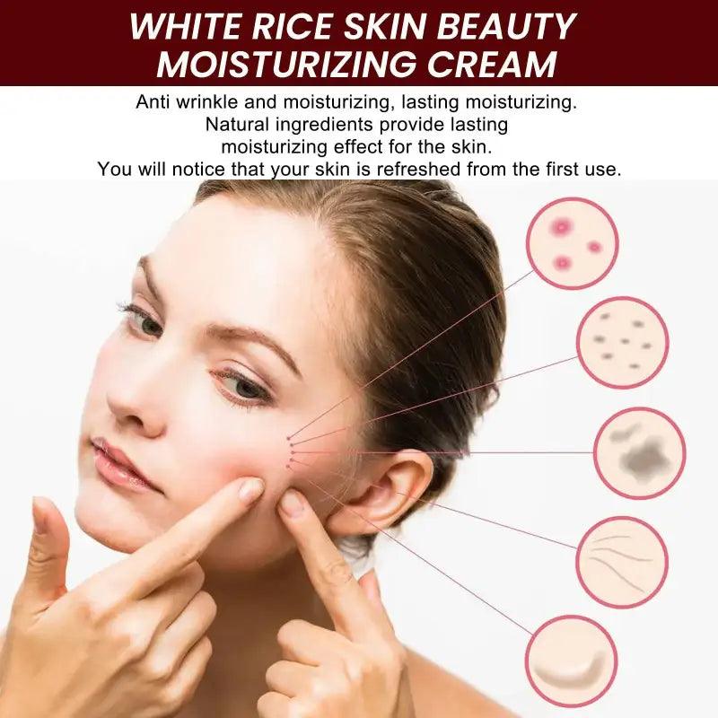 White Rice Whitening Face Cream: Removes Dark Spots, Anti-wrinkle - Trendy Mix