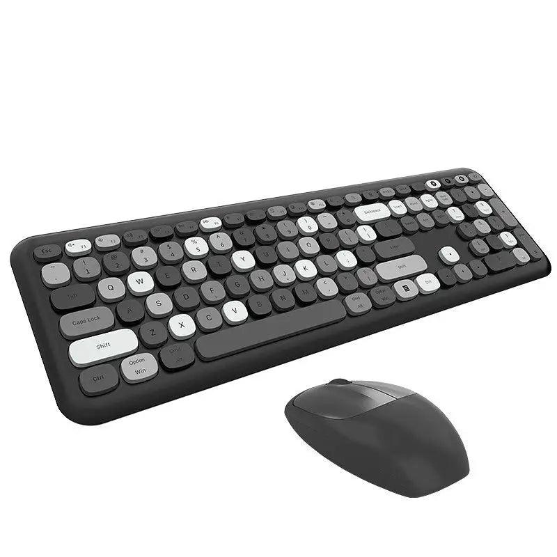 Wireless Ergonomic Keyboard and Mouse Combo for Office Use - Trendy Mix