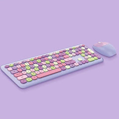 Wireless Ergonomic Keyboard and Mouse Combo for Office Use - Trendy Mix