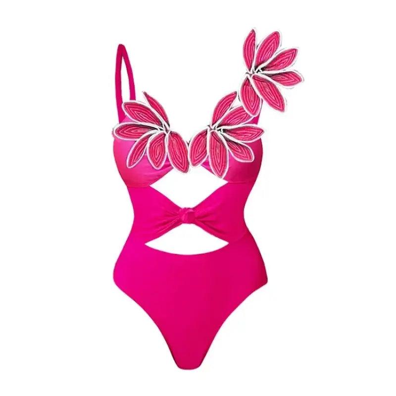 2024 Summer Floral Cut-Out Women's One-Piece Swimsuit - Trendy Beachwear - Trendy Mix