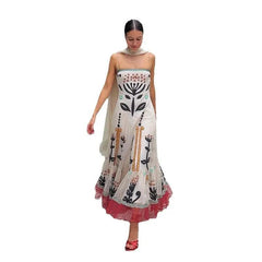 Women’s Chiffon Printed Sling Flower Embroidery Dress - Trendy Mix