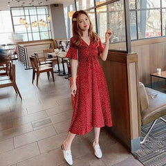 Women’s Fashion Retro Printed Dress - Trendy Mix