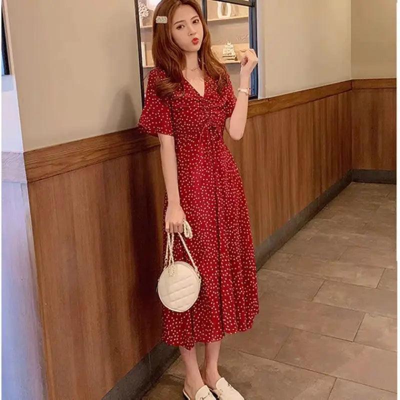 Women’s Fashion Retro Printed Dress - Trendy Mix