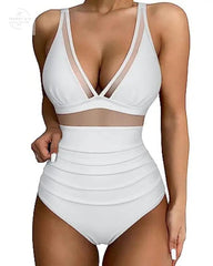 Stylish High Waist One-Piece Swimsuit for Women - Trendy Mix