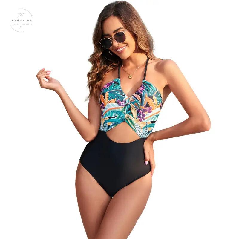 Stylish Women’s Vibrant One-Piece Swimsuit - Trendy Mix