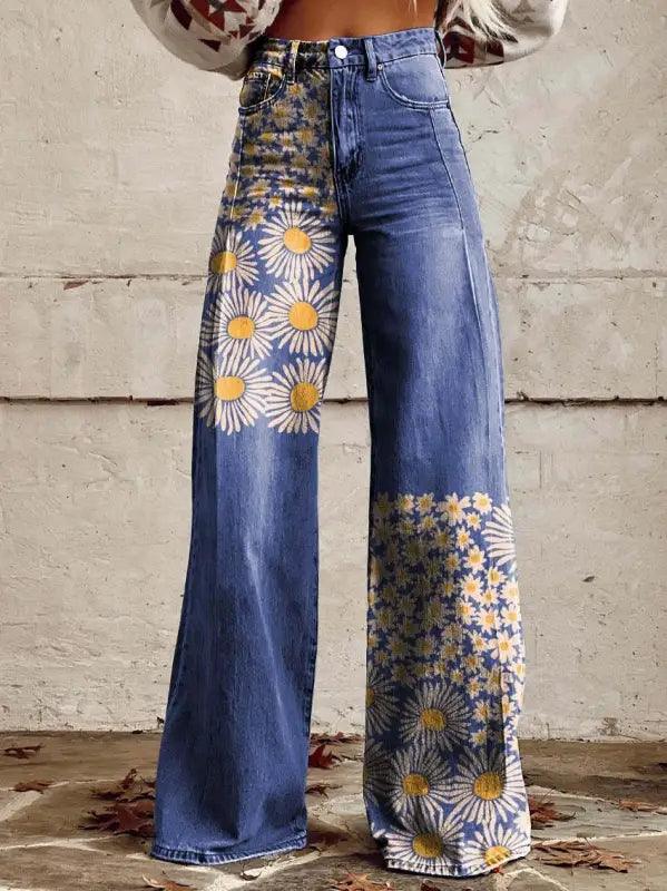 Women’s Printed Plus Size Casual Pants - Trendy Mix