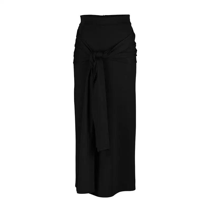 Modest Women’s Cotton Long Hip Skirt in Solid Colors - Trendy Mix