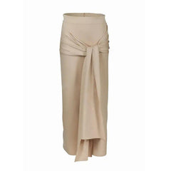 Modest Women’s Cotton Long Hip Skirt in Solid Colors - Trendy Mix