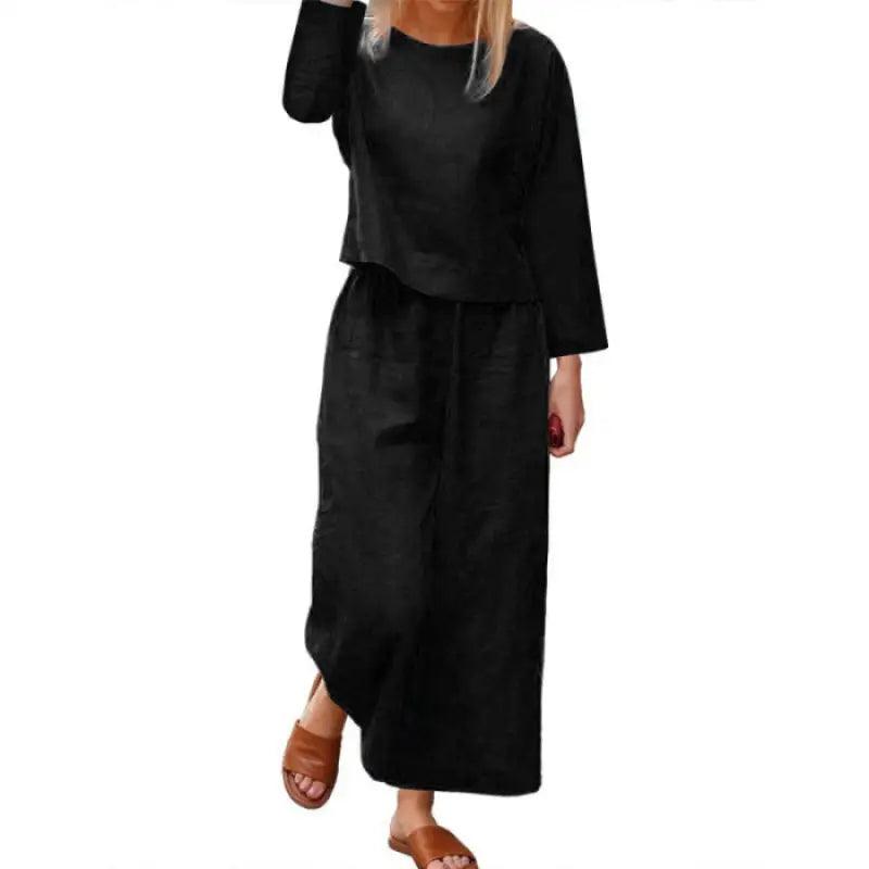 Women’s Wide-leg Pants Suit Cross-border Foreign Trade Casual Temperament Twinset - Trendy Mix