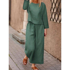 Women’s Wide-leg Pants Suit Cross-border Foreign Trade Casual Temperament Twinset - Trendy Mix